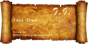 Tasi Irma névjegykártya